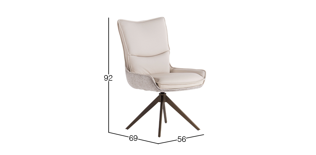 Silla de Piel Giratoria Ayre Beige