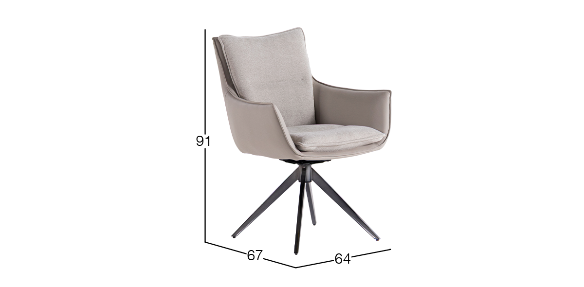 Silla Giratoria Asha Gris