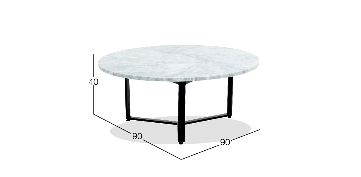 Mesa de Centro Circular Stone Blanco Mármol Carrara