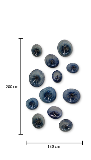 Figura de Cristal Deformes Dzo Azul 12 Piezas