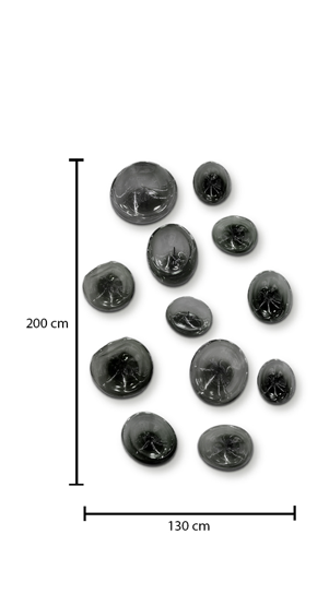 Figura de Cristal Deformes Dzo Negro 12 Piezas 2
