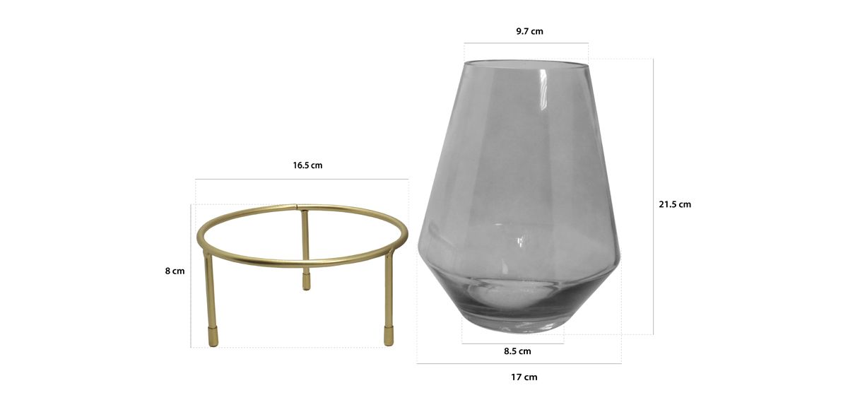 Florero Gde Aviñon Cnr Gris