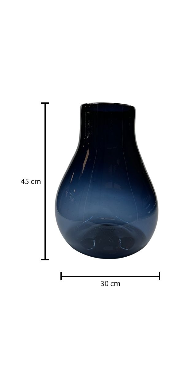 Jarrón de Cristal Gde Kiss Dzo Azul