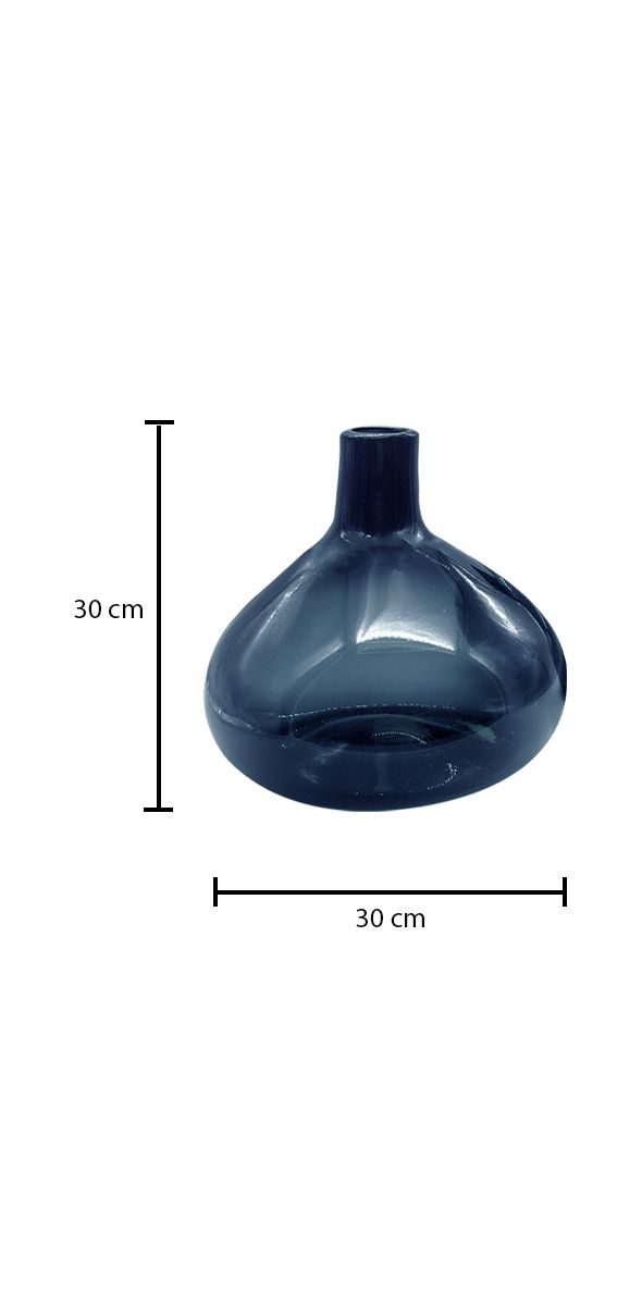 Jarrón de Cristal Gde Piedra Lunar Dzo Azul