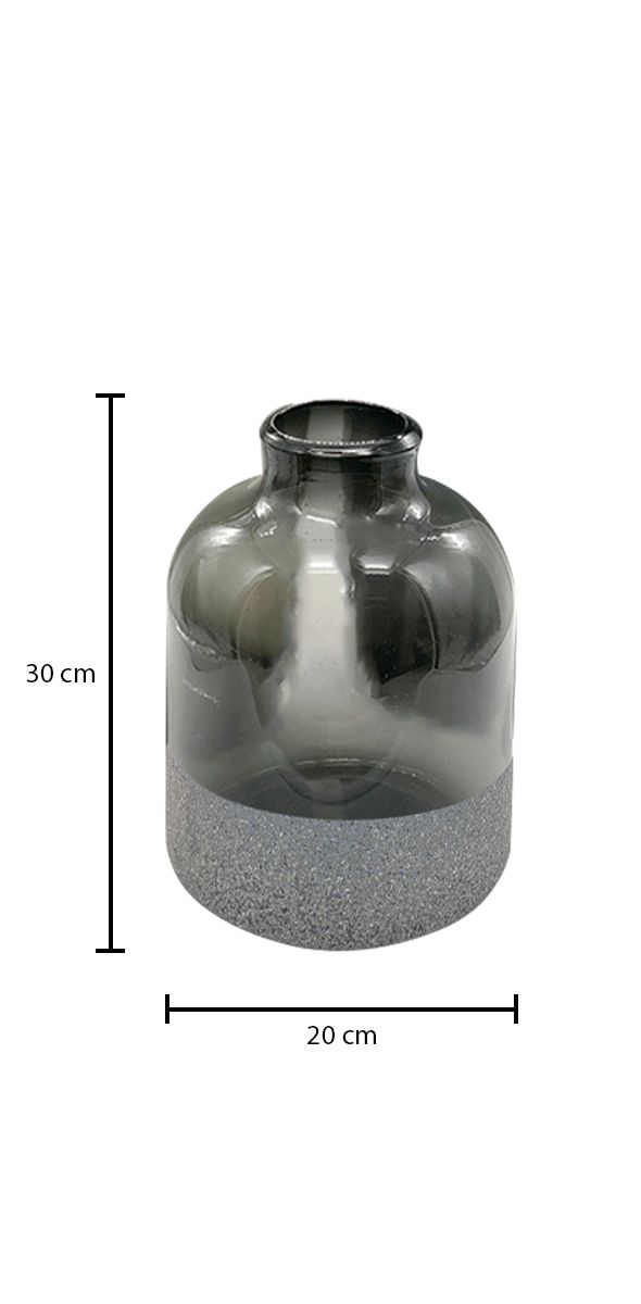 Jarrón de Cristal Ch Balero Dzo Gris