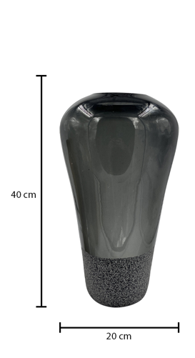 Jarrón de Cristal Ch Bufalo Dzo Negro