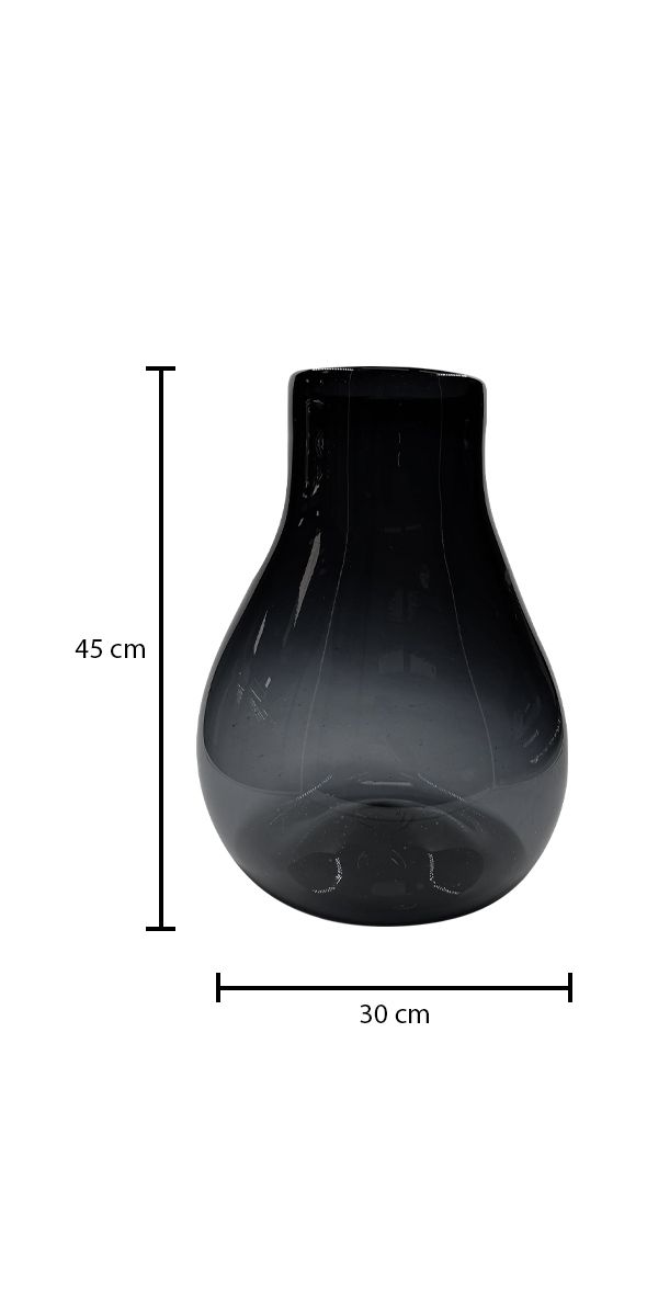 Jarrón de Cristal Gde Kiss Dzo Negro