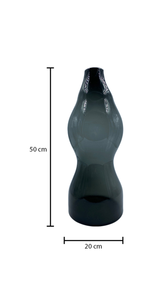 Jarrón de Cristal Gde Quinque Dzo Negro