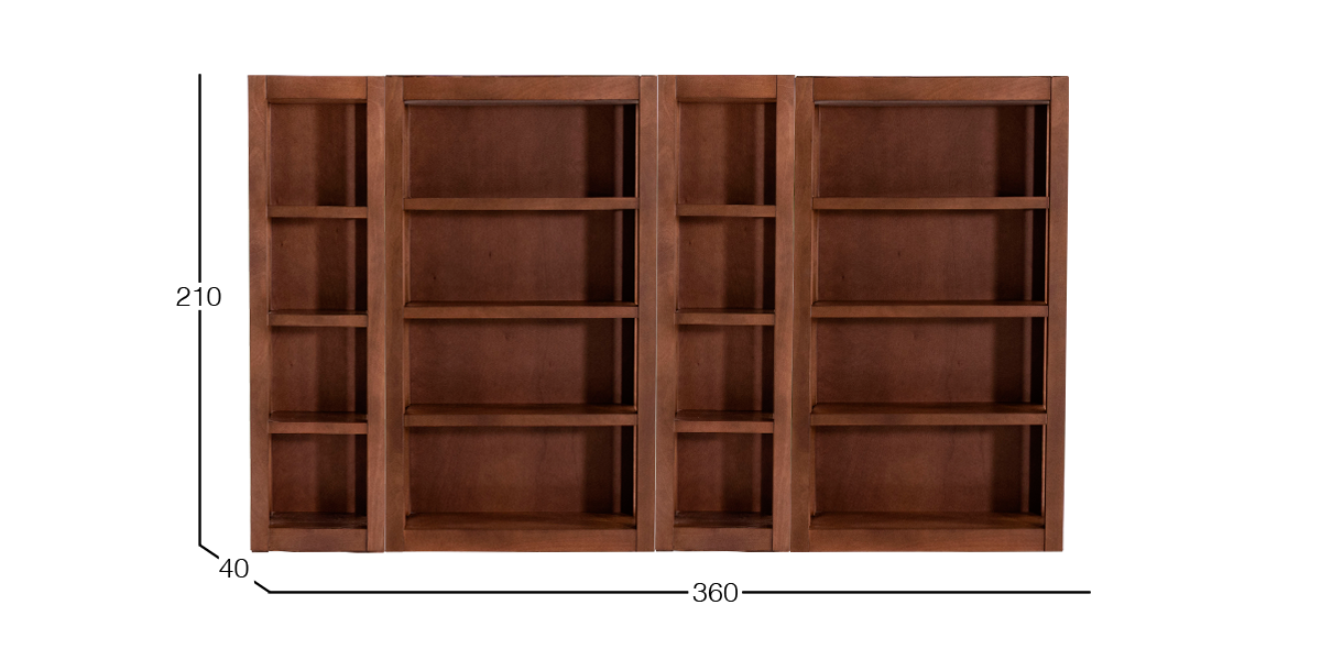 Libreros Britz Nogal  4 piezas Dinámica