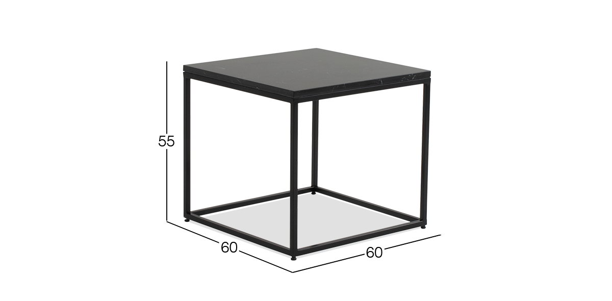 Mesa Lateral Cuadrada Stone Mármol Monterrey