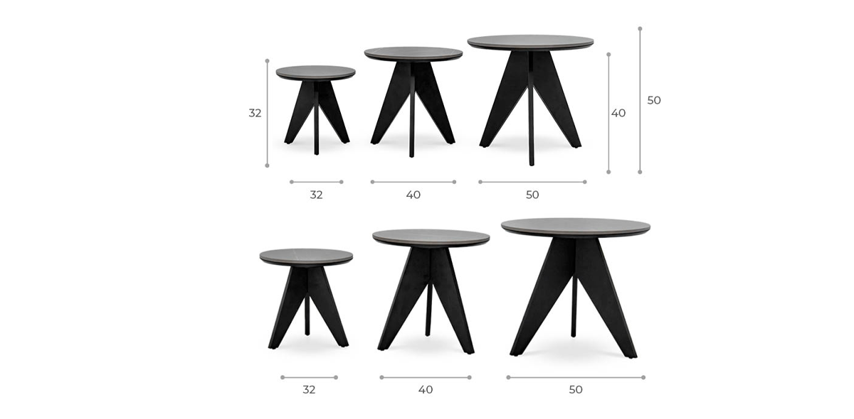 Mesas Nido Redonda Elix Gris