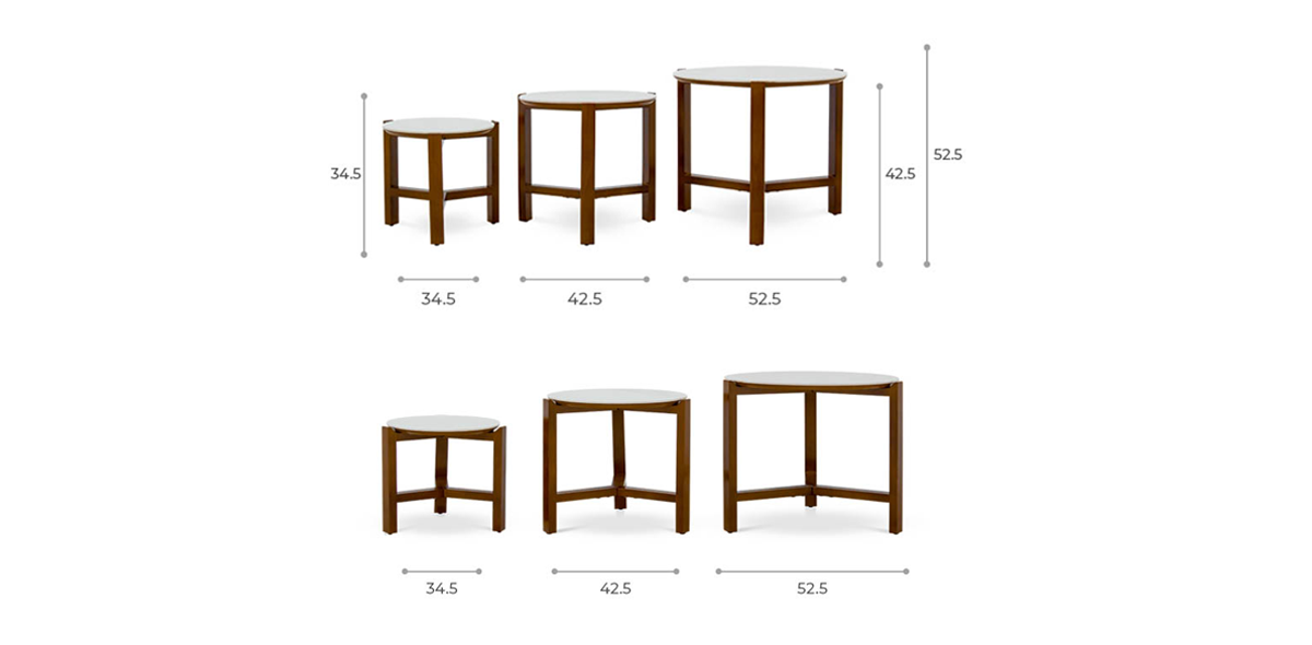 Mesas Nido Redonda Kliet Blanco