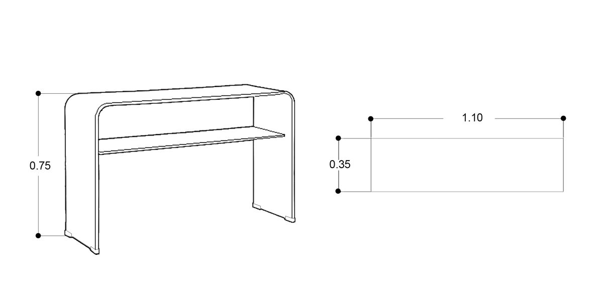 Consola 110 X 35 X 75 Cm Noa Vidrio