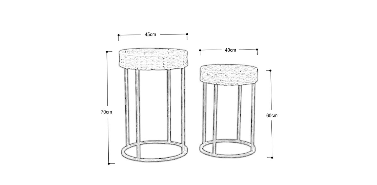 Juego de Mesas Redonda Gama Beige 2 Piezas