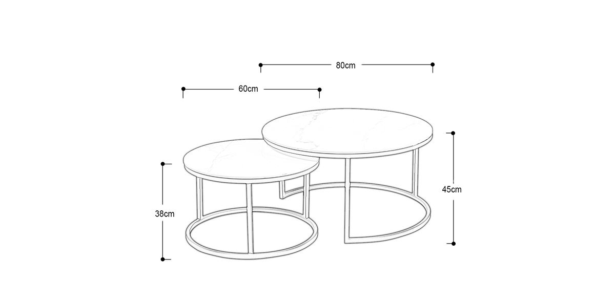 Juego de Mesas Redonda Corea Blanco 2 Piezas
