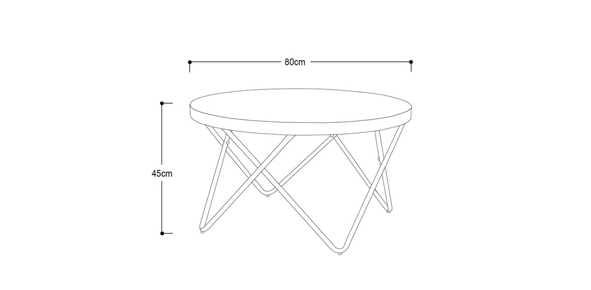 Juego de Mesas Redondas de Cristal Lecco Negro