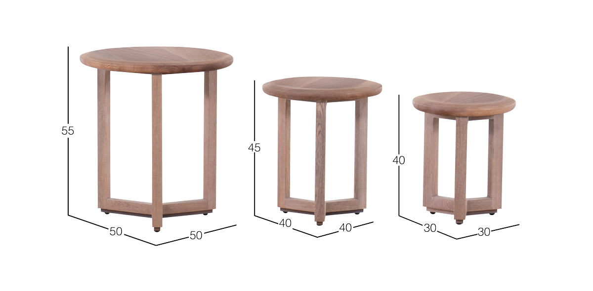 Juego de Mesas Trifecta Rosa Morada 3 Piezas