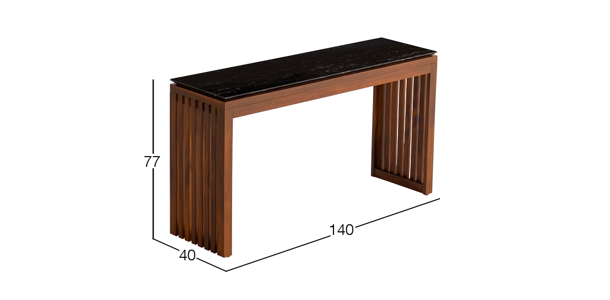Mesa Consola Rectangular 140 X 40 cm Adela Café