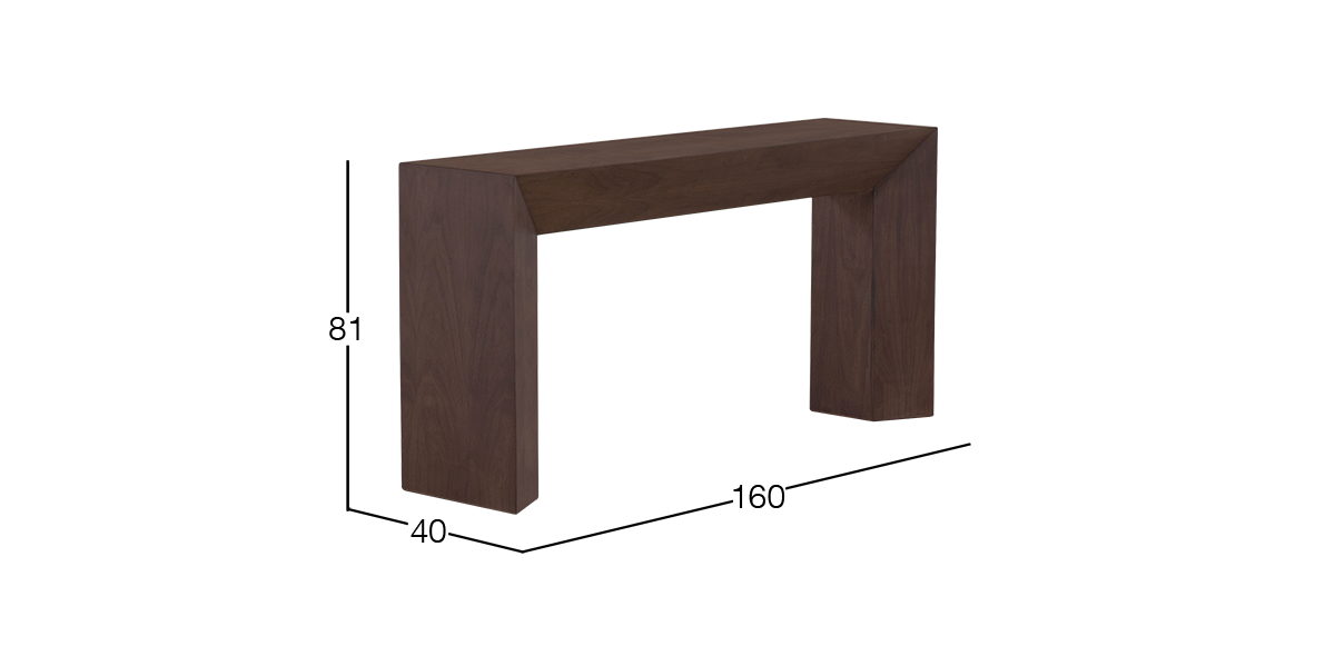 Mesa Consola 160 x 40 cm Grey Nogal