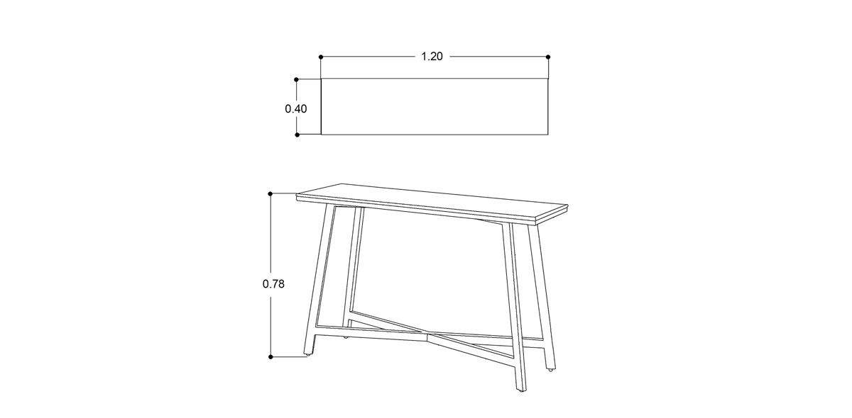 Mesa Consola Megan Dorado