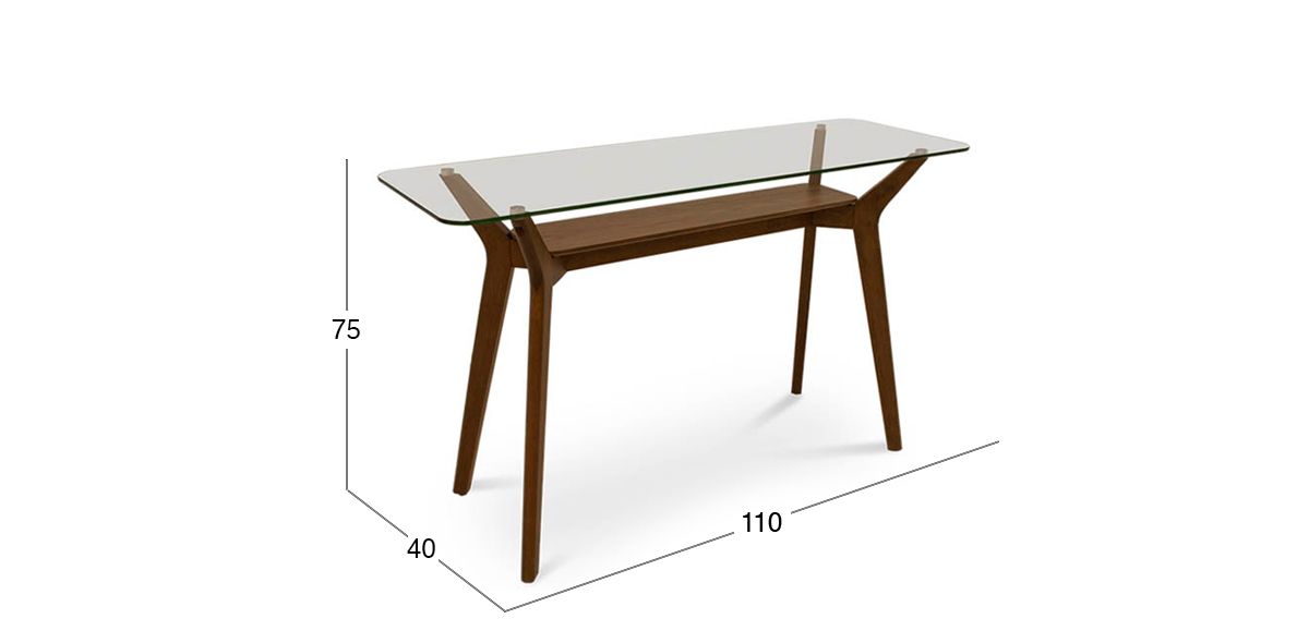 Mesa Consola de Cristal 110 x 40 cm Seos Natural
