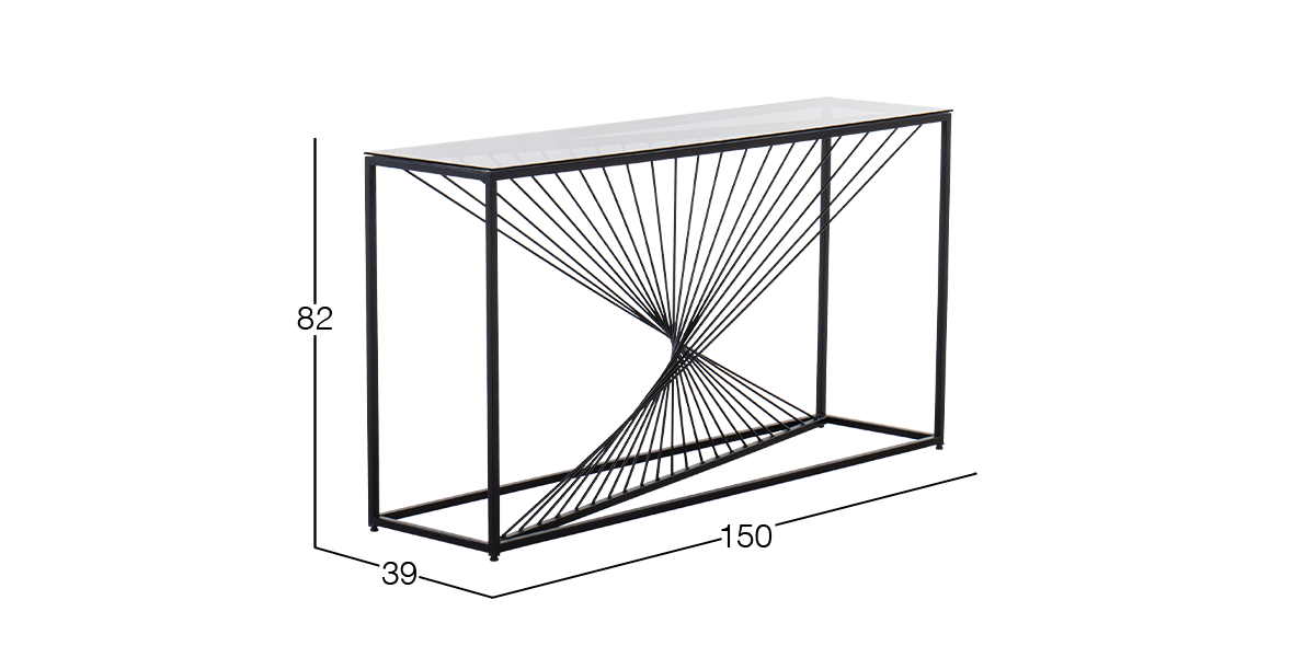 Mesa Consola de Cristal Volcano Negro