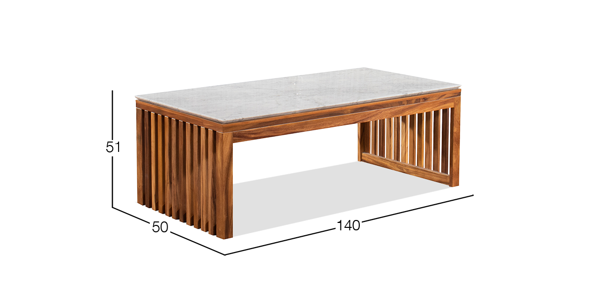 Mesa de Centro Rectangular 140 x 50 cm Adela Blanco