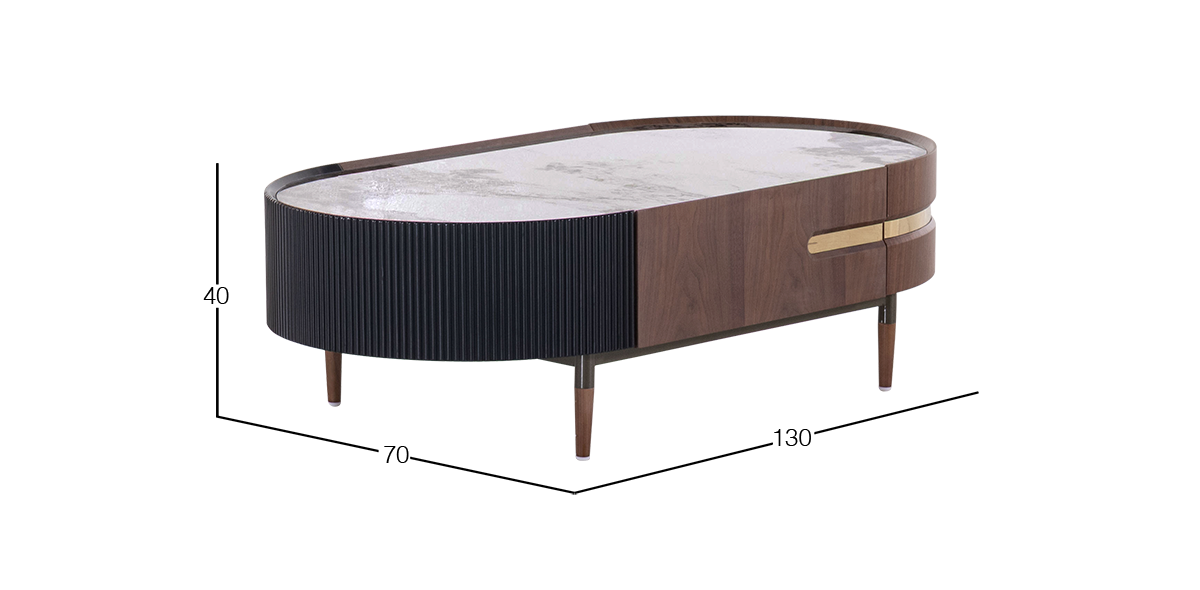 Mesa de Centro 130 x 70 cm Maxime Blanco