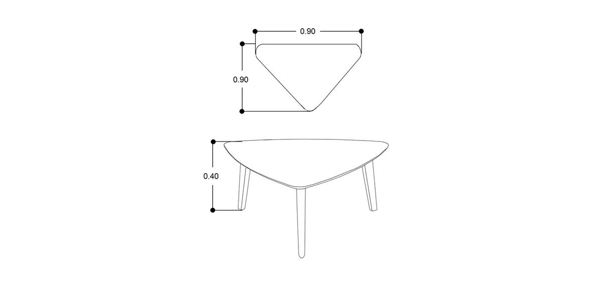 Mesa De Centro Triangular Ottis Blanco