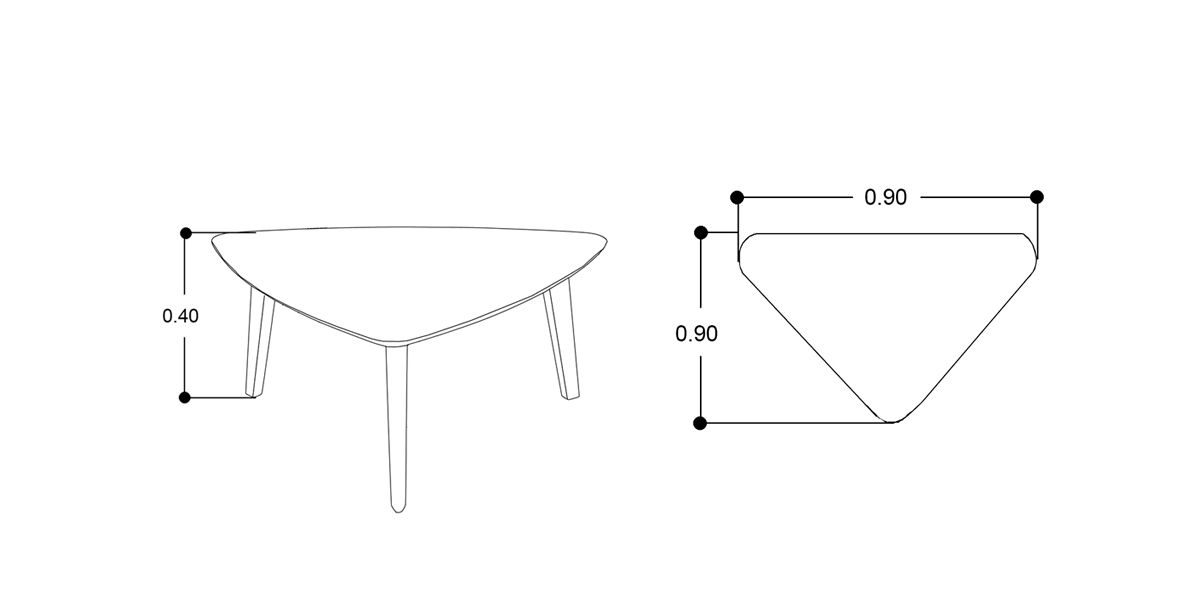 Mesa De Centro Triangular Ottis Blanco