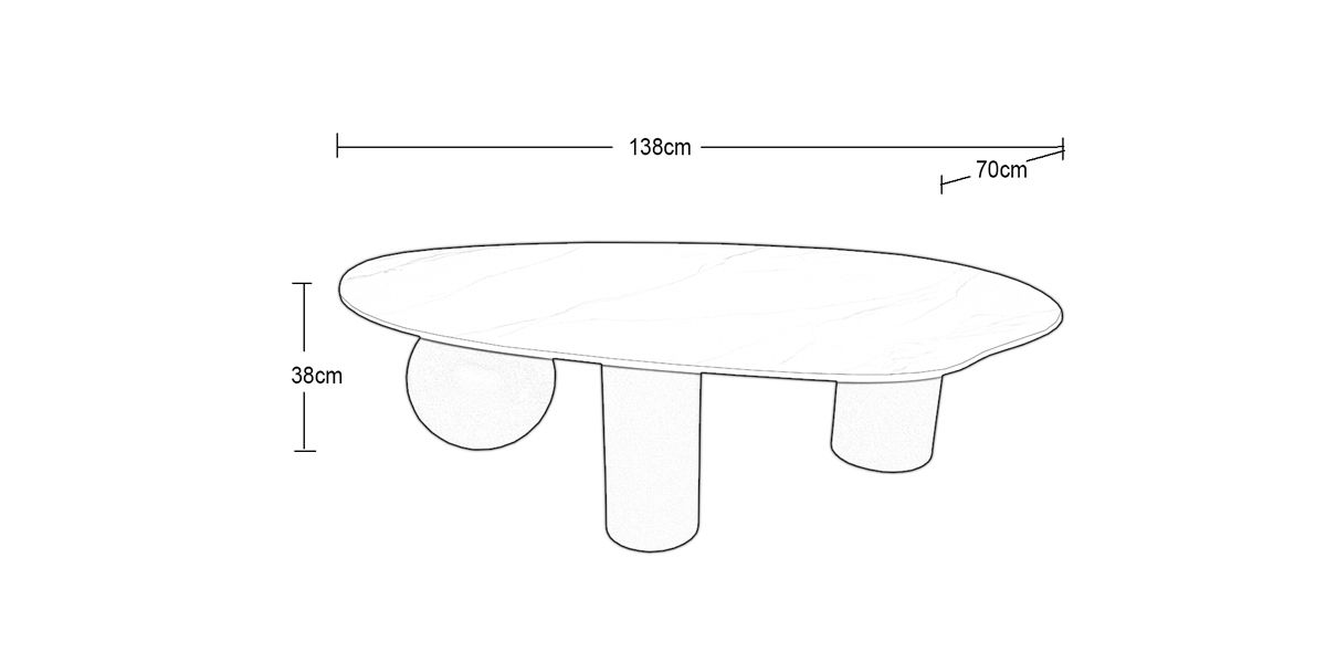 Mesa de Centro Ovalada Tania B Blanco