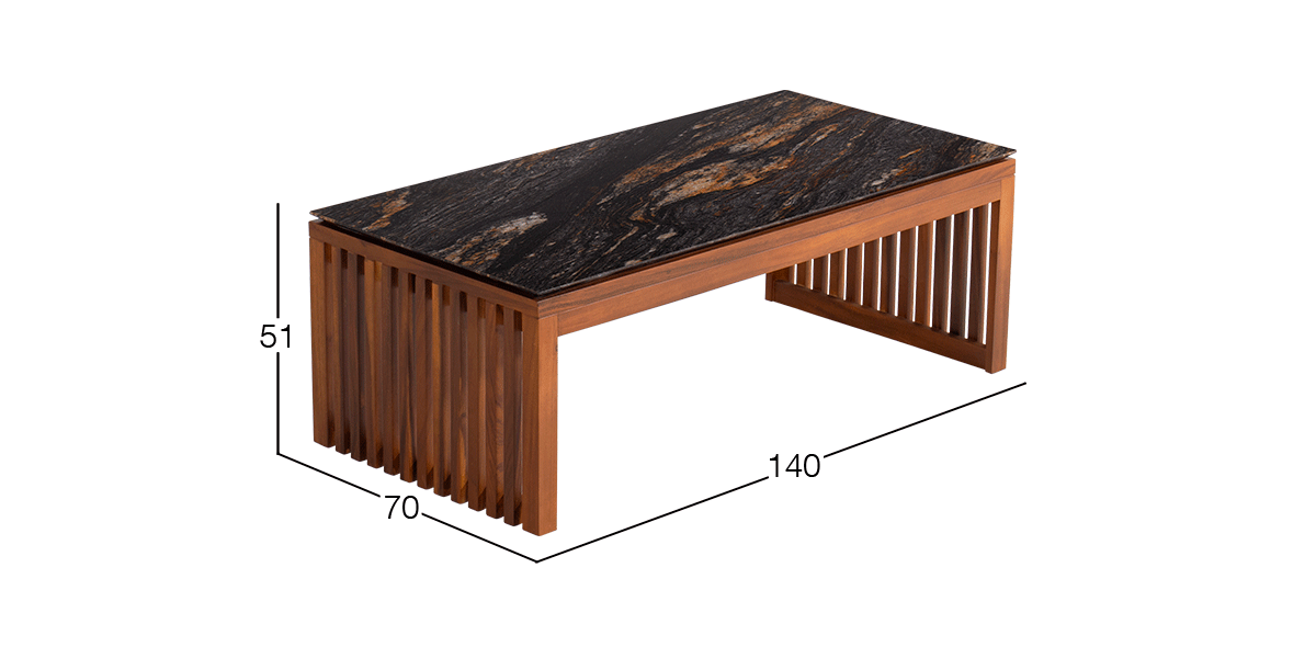 Mesa de Centro Rectangular 140 x 70 cm Adela Café