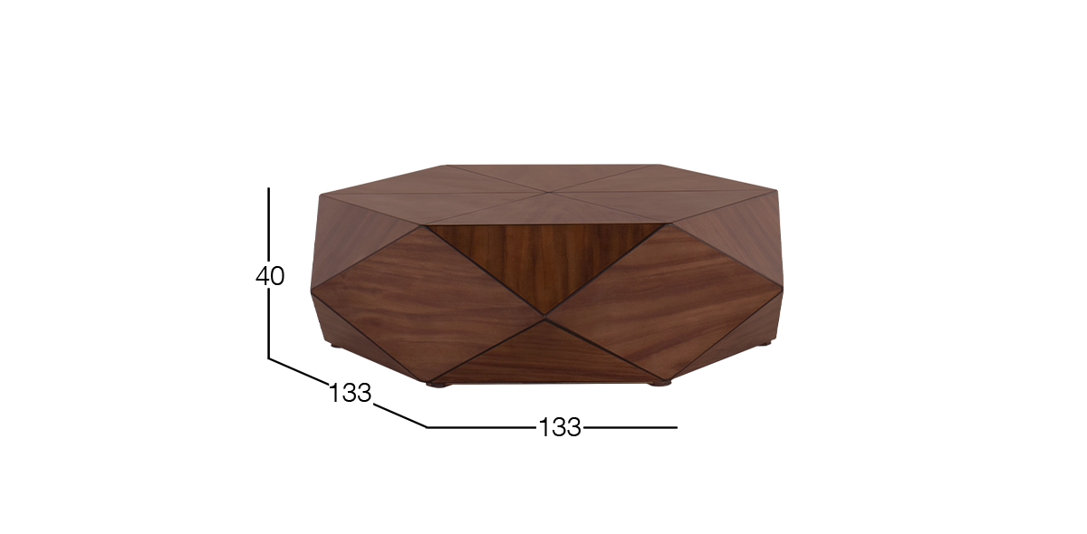 Mesa de Centro Redonda 118 cm Dodeka Parota