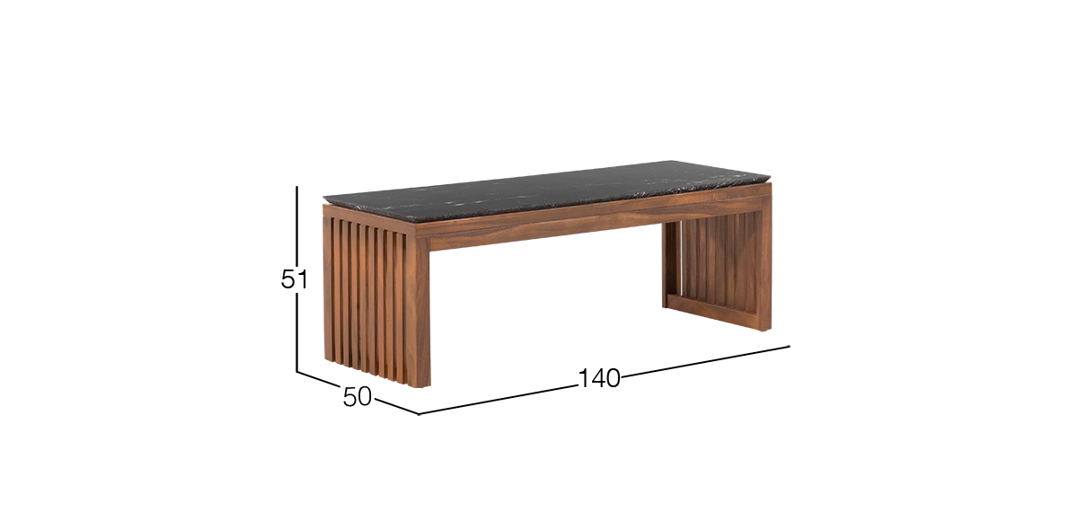 Mesa de Centro Rectangular 140 X 50 cm Adela Café