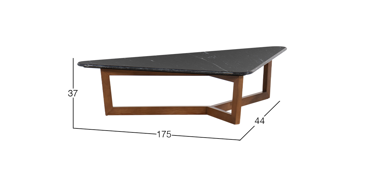 Mesa De Centro Alta 130 x 130 Cm Triangular Huxley Café