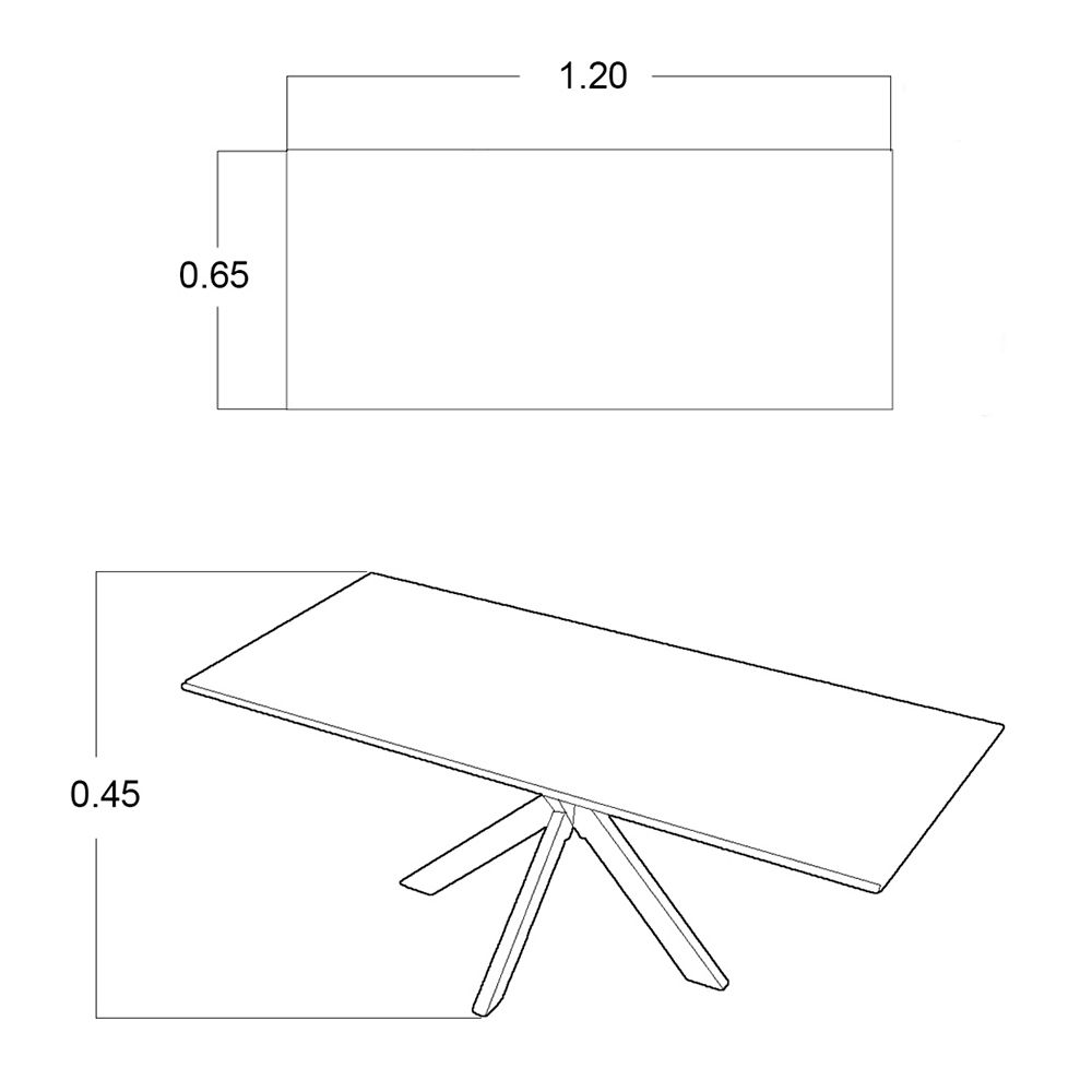 Mesa de Centro 120 X 65 Cm Rectangular Roma Vidrio