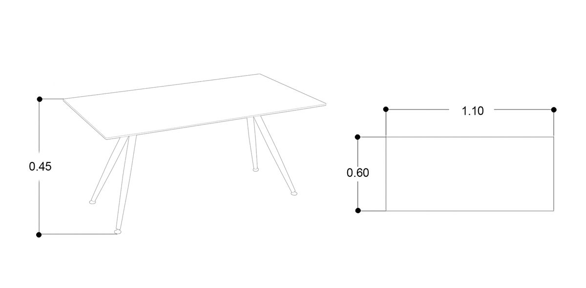 Mesa de Centro 110 X 60 Cm Rectangular Sidney Vidrio