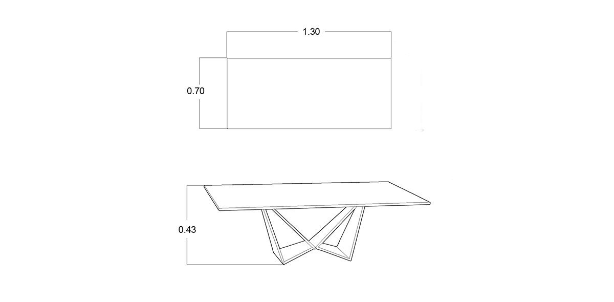 Mesa De Centro Rectangular Eva Dorado