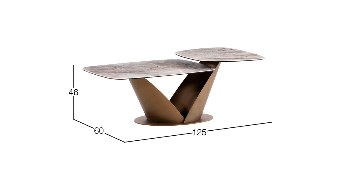 Mesa de Centro 125 x 60 cm Ayre Gris