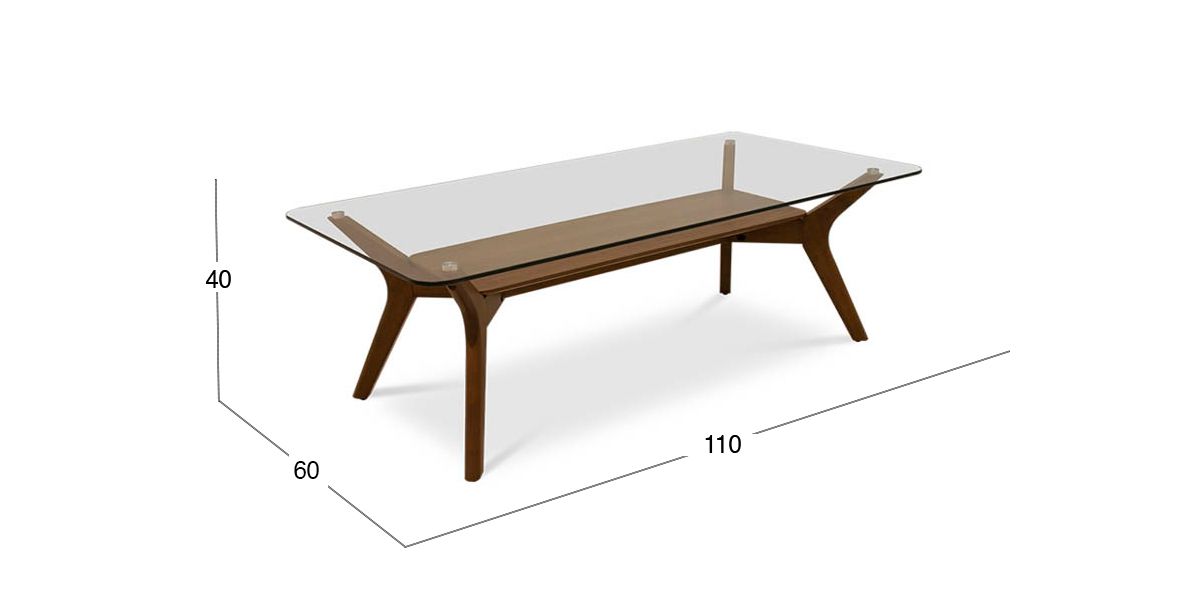 Mesa de Centro de Cristal 110 x 60 cm Seos Natural