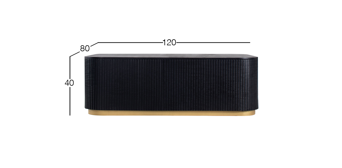 Mesa de Centro 120 x 80 cm Astor Negro