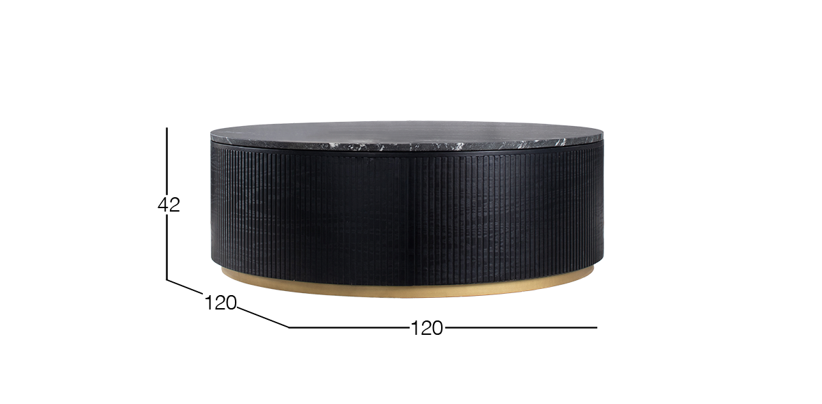 Mesa de Centro de Granito 120 cm Astor Negro