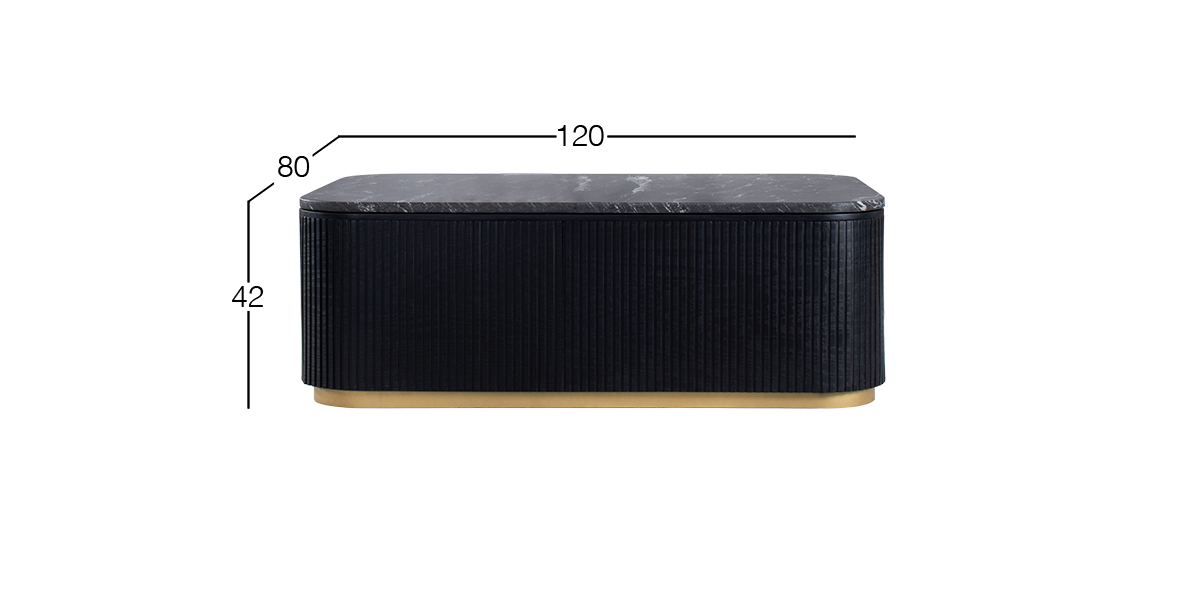 Mesa de Centro de Granito 140 x 80 cm Astor Negro