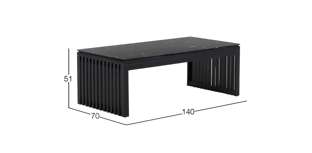 Mesa de Centro Rectangular 140 x 70 cm Adela Negro
