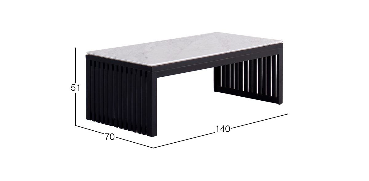 Mesa de Centro Rectangular 140 x 70 cm Adela Negro