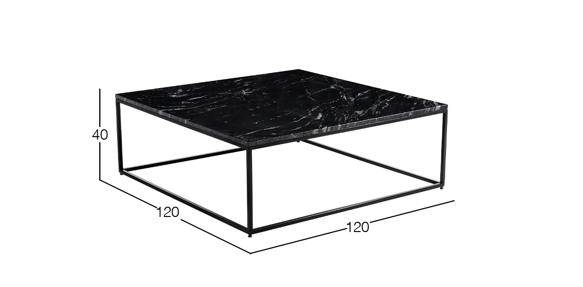 Mesa De Centro Cuadrada Stone Mármol Monterrey 