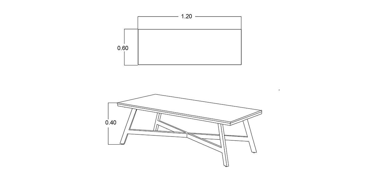 Mesa De Centro Rectangular Megan Negro