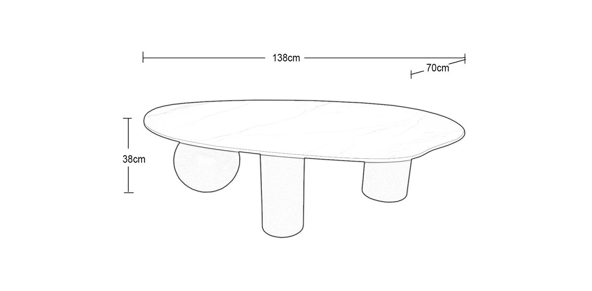 Mesa de Centro Ovalada Tania N Negro