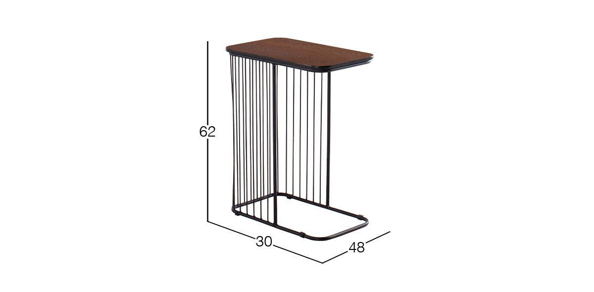 Mesa de Servicio Rectangular Arpa Parota