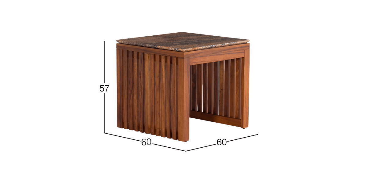 Mesa Lateral Cuadrada 60 x 60 cm Adela Café